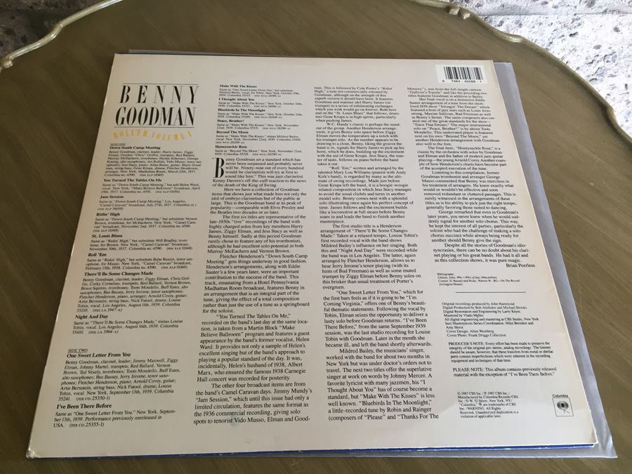 Benny Goodman ‎- Roll 'Em, Volume 1 - Columbia ‎- CJ 40588 [Photo 2]