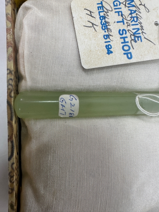 Vintage Chinese Hand Mirror with Repoussé Enamel Dragon Design and Carved Jade Handle  [Photo 6]