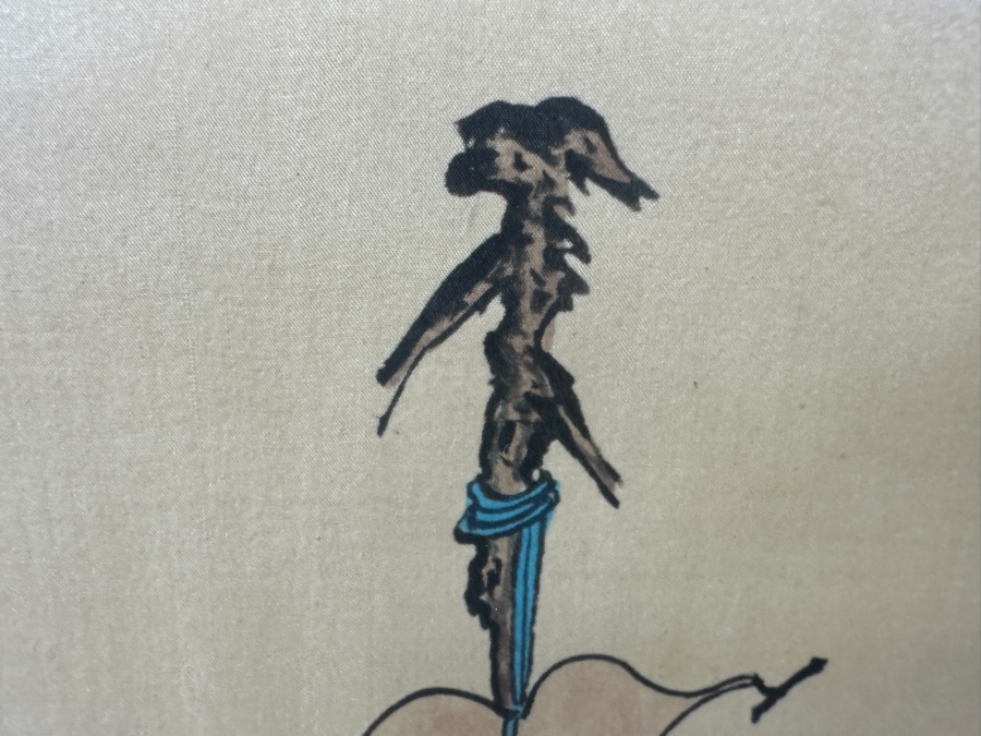 Asian Hand-Painted Hanging Scroll / Kakejiku, Depicting Daruma 14'W x 33'H
 [Photo 10]