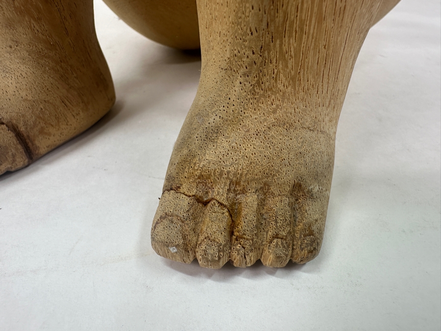 Vintage Hand Carved Wooden Cherub Statue 13'W x 16'H [Photo 6]