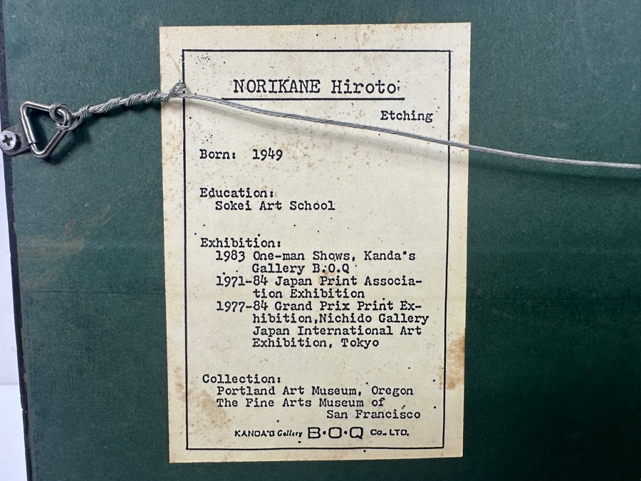 Etching Titled 'Farm House 20' By Japanese Artist Hiroto Norikane (b. 1949) Limited Edition 92/100  10'W x 6'H [Photo 14]