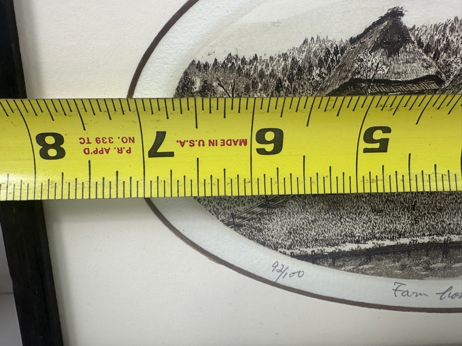 Etching Titled 'Farm House 20' By Japanese Artist Hiroto Norikane (b. 1949) Limited Edition 92/100  10'W x 6'H [Photo 9]