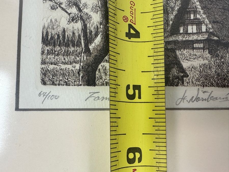 Etching Titled 'Farm House 26' By Japanese Artist Hiroto Norikane (b. 1949) Limited Edition 64/100 9.5'W x 7.5'H [Photo 9]