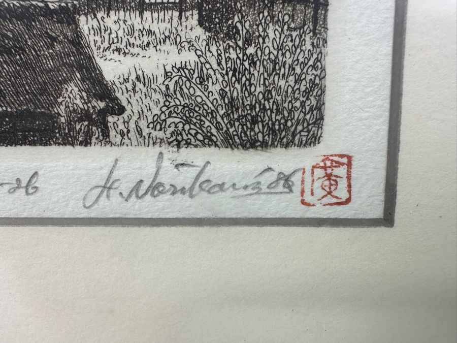 Etching Titled 'Farm House 26' By Japanese Artist Hiroto Norikane (b. 1949) Limited Edition 64/100 9.5'W x 7.5'H [Photo 6]