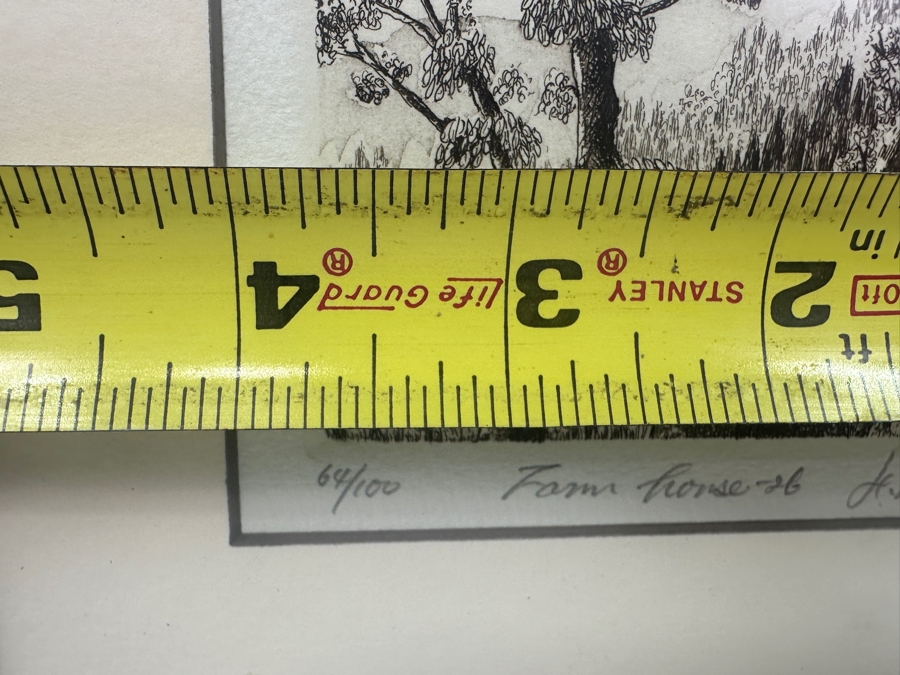 Etching Titled 'Farm House 26' By Japanese Artist Hiroto Norikane (b. 1949) Limited Edition 64/100 9.5'W x 7.5'H [Photo 8]