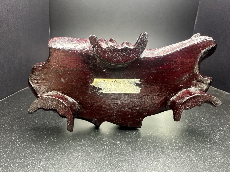 Vintage Chinese Rock Crystal Carving Of Guanyin on Wooden Stand 7'H [Photo 13]