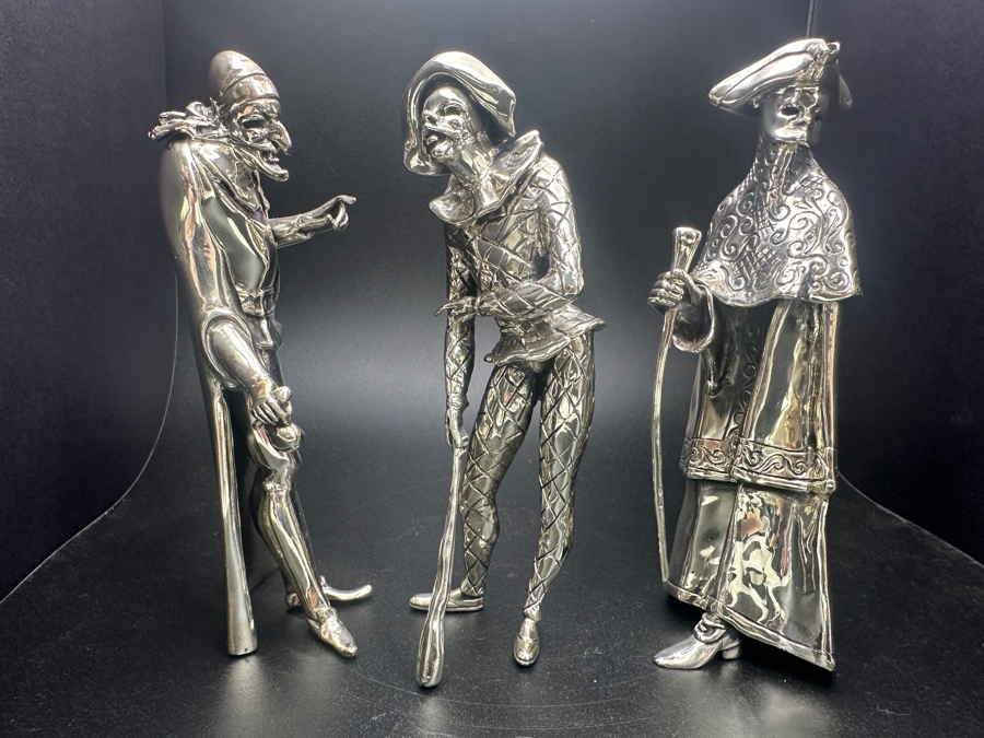 Three Metal Commedia Dell'Arte Figures 5.5'H [Photo 2]