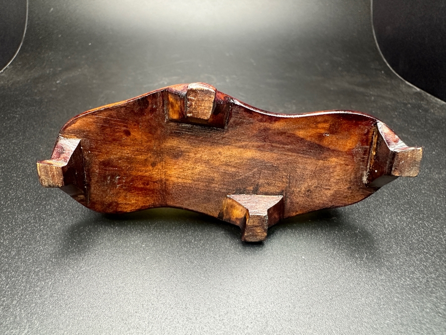 Vintage Chinese Hand Carved Yellow Jade Tiger Zodiac Figurine on Wooden Stand 2.5'H [Photo 8]