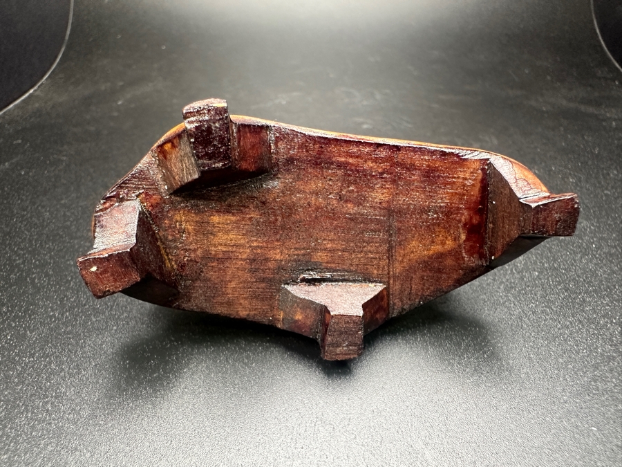 Vintage Chinese Carved Celadon Jade Mythical Monkey Zodiac Figurine On Wood Stand 2.5'H [Photo 7]