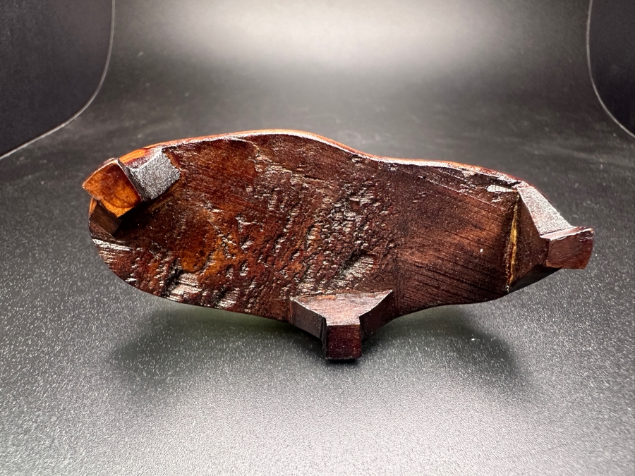 Vintage Chinese Hand Carved Pale Green Jade Ox Zodiac Figurine on Wooden Stand 2.5'H [Photo 6]