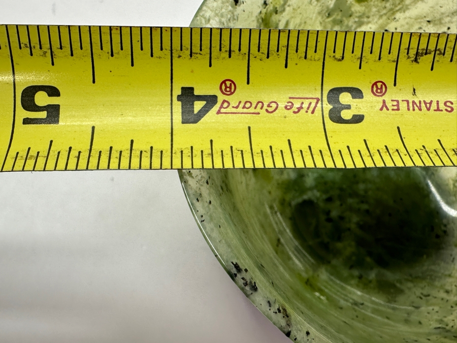 Vintage Chinese Carved Jade Bowl On Ornate Wooden Stand 4'W x 3'H [Photo 11]