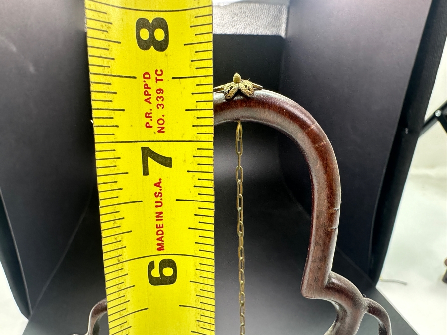 Ne'Qwa Art Reverse-Painted Glass Ornament Of Mountains On Pendant Display Stand 7.5'H [Photo 7]