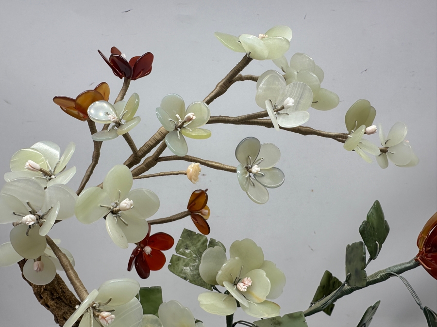 Vintage Chinese Various Stones And Jade Bonsai Tree Sculpture 12'W x 12'H [Photo 6]