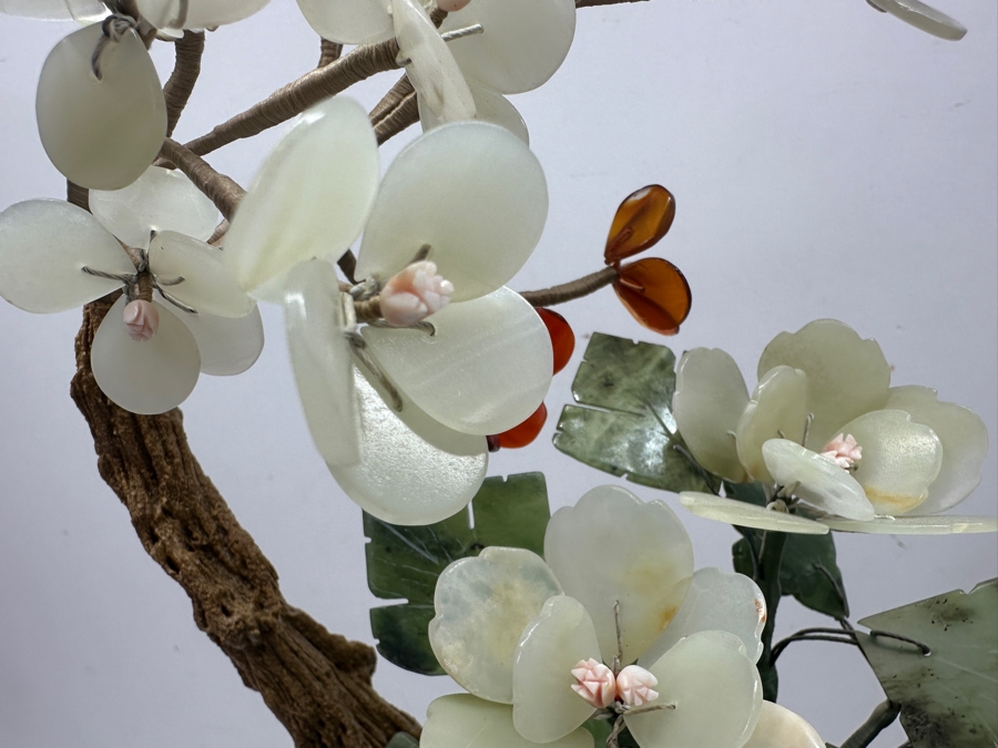 Vintage Chinese Various Stones And Jade Bonsai Tree Sculpture 12'W x 12'H [Photo 5]