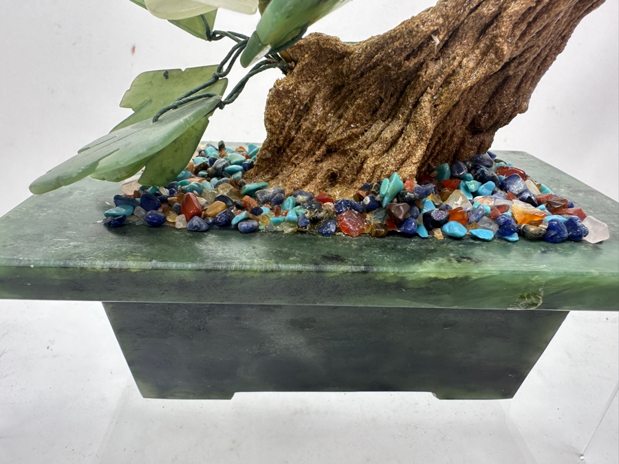 Vintage Chinese Various Stones And Jade Blossoming Tree Sculpture 14'W x 12'H [Photo 6]