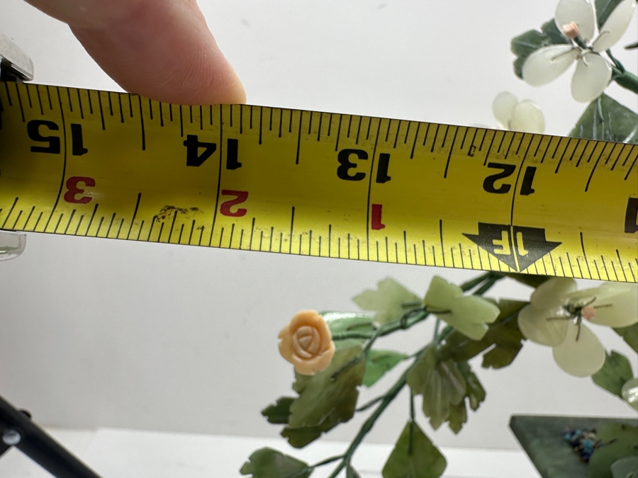 Vintage Chinese Various Stones And Jade Blossoming Tree Sculpture 14'W x 12'H [Photo 9]