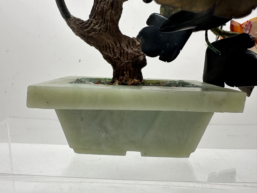 Vintage Chinese Various Stones And Jade Bonsai Tree Sculpture 11'W x 10'H [Photo 11]