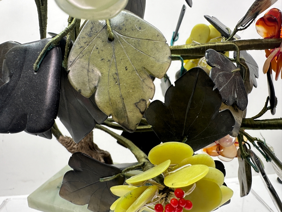 Vintage Chinese Various Stones And Jade Bonsai Tree Sculpture 11'W x 10'H [Photo 6]