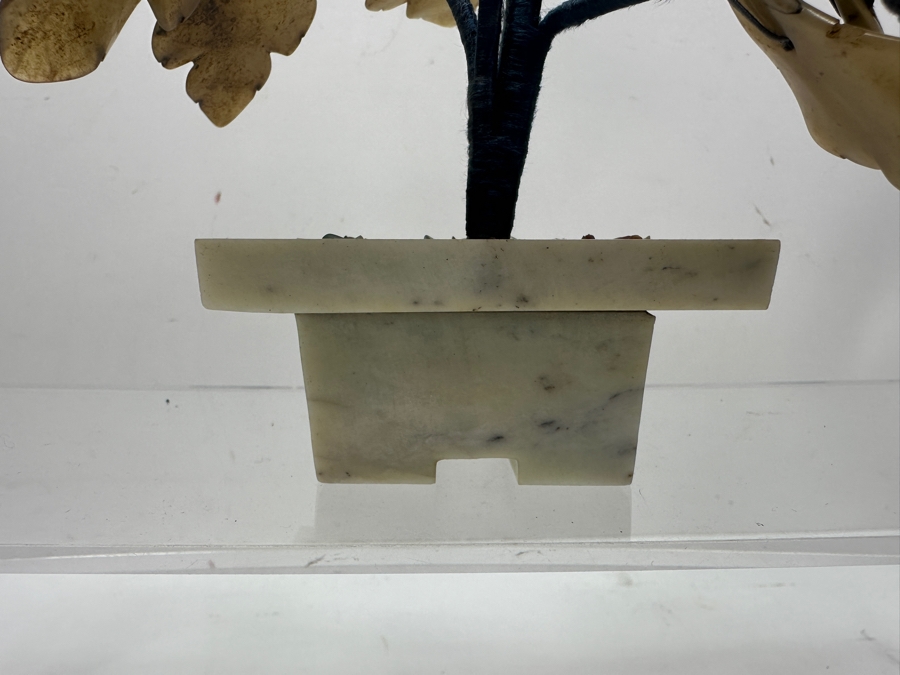 Vintage Chinese Various Stones And Jade Bonsai Tree Sculpture 9'W x 9'H [Photo 6]