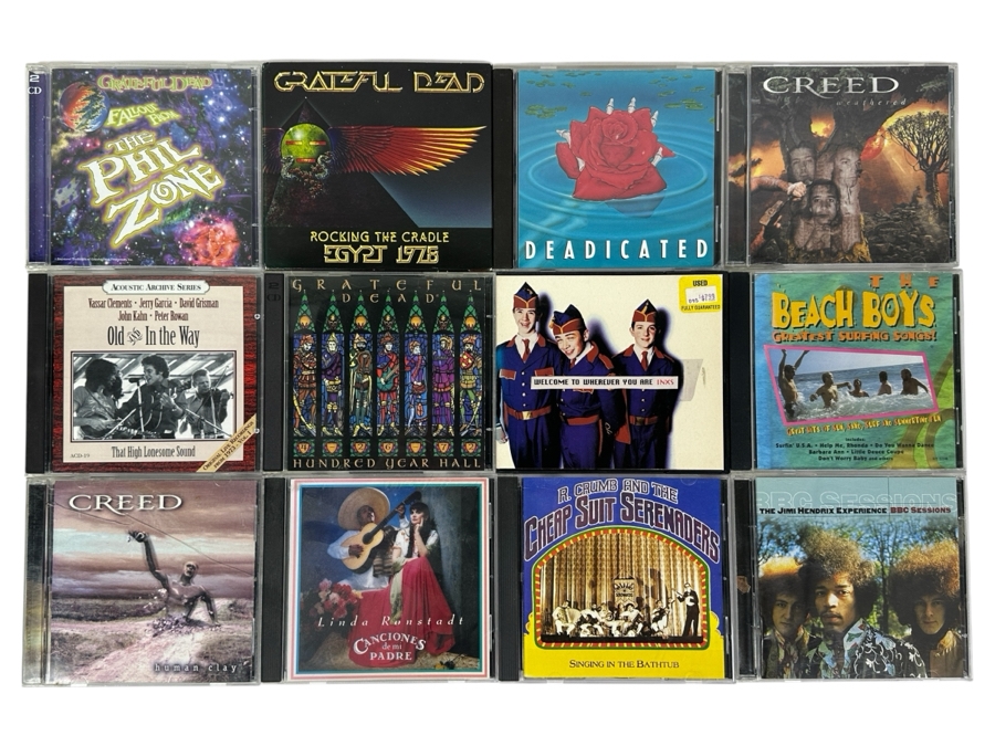 Last Minute Add - (12) CDs: Grateful Dead, Creed, The Beach Boys, INXS, Jimi Hendrix, Linda Ronstadt And R. Crumb And The Cheap Suit Serenaders