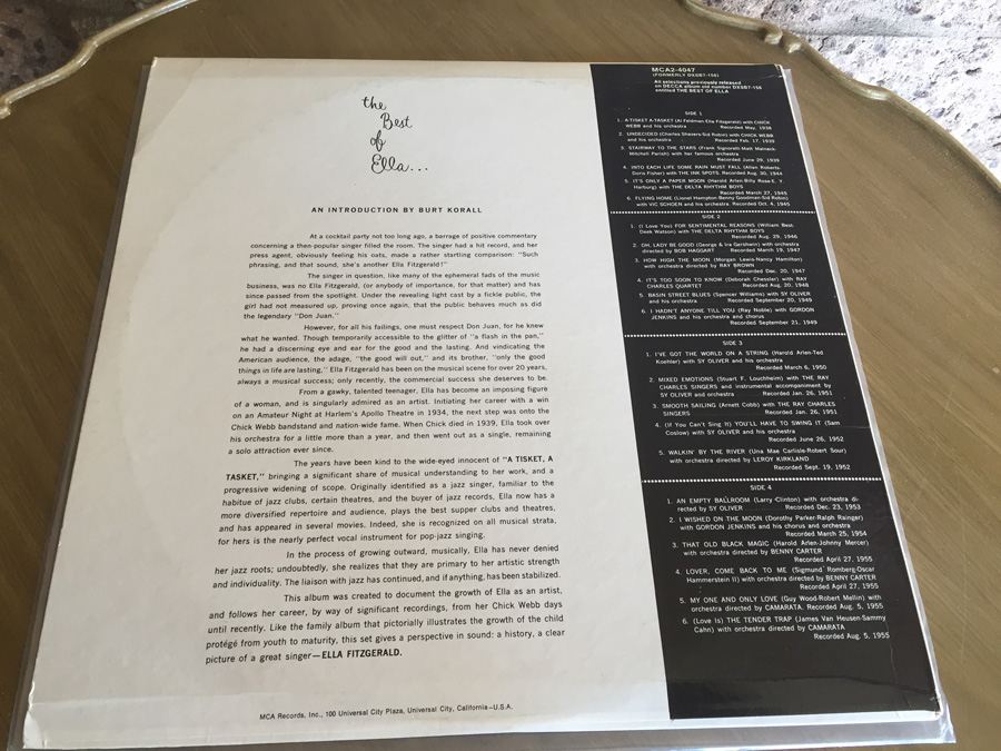 Ella Fitzgerald ‎- The Best Of Ella Fitzgerald - MCA Records ‎- MCA2-4047 [Photo 2]