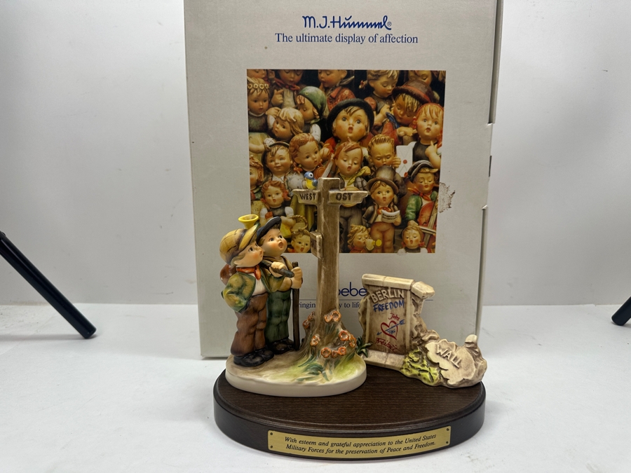 Special Limited Edition 1992 Hummel Figurine Freedom Edition Of 'Crossroads' Recognizing The Distinguished Achievements Of The U.S. Military Showing The Berlin Wall With Original Box 7.5'H [Photo 5]