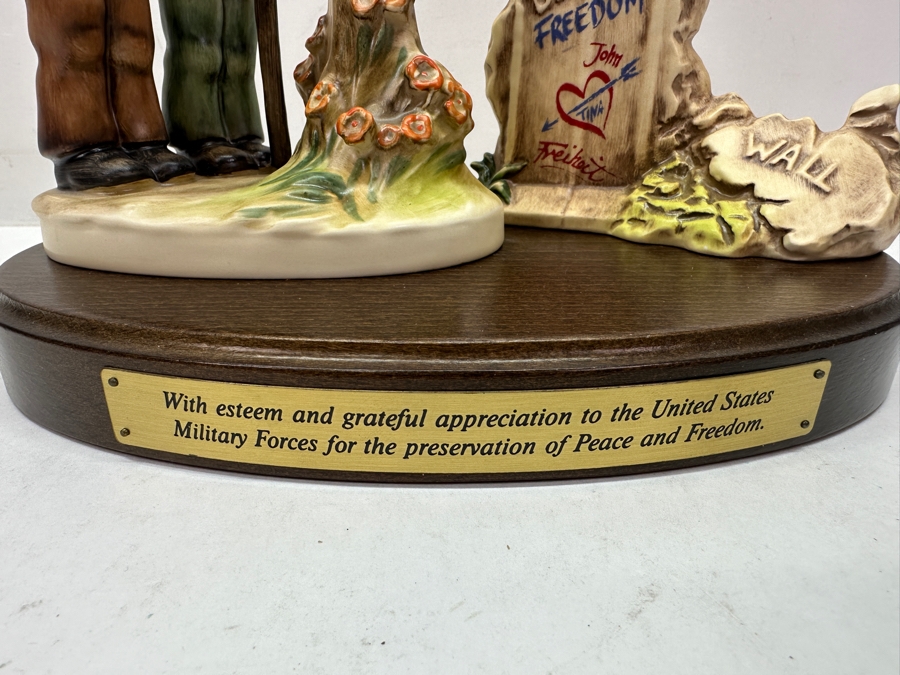 Special Limited Edition 1992 Hummel Figurine Freedom Edition Of 'Crossroads' Recognizing The Distinguished Achievements Of The U.S. Military Showing The Berlin Wall With Original Box 7.5'H [Photo 9]