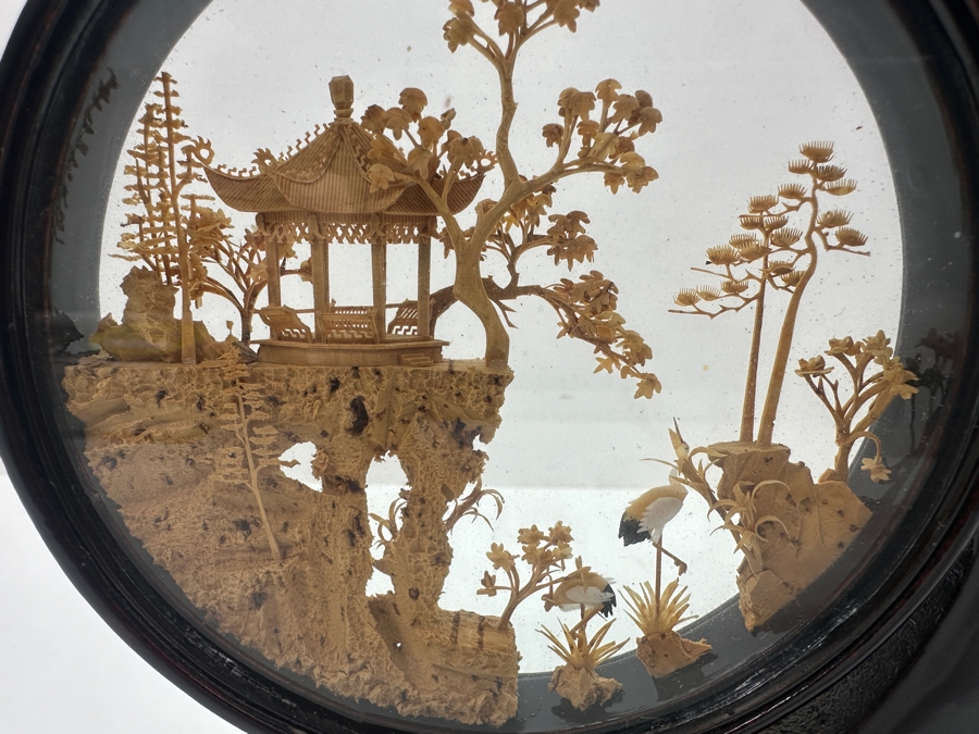Vintage Chinese Carved Cork Art Diorama 10'W X 11'H [Photo 2]