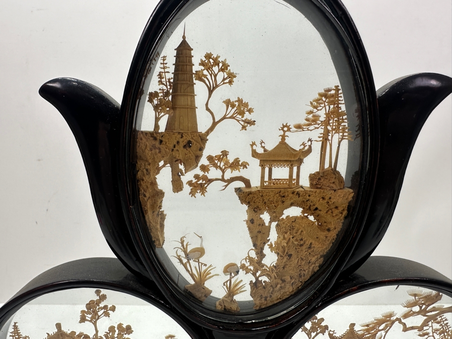 Vintage Chinese Carved Cork Art Diorama 10'W X 11'H [Photo 4]