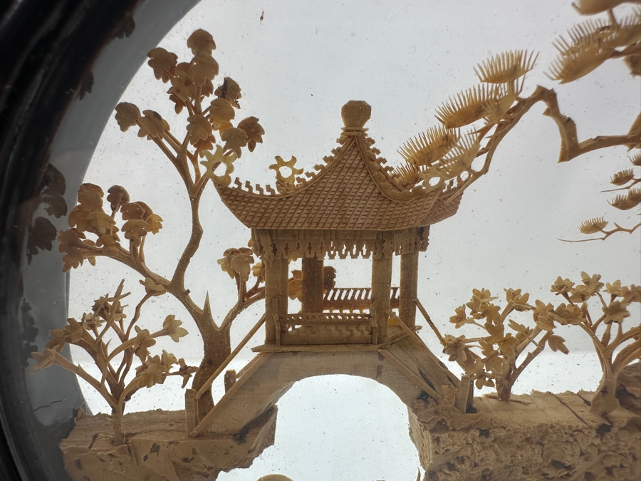 Vintage Chinese Carved Cork Art Diorama 10'W X 11'H [Photo 7]