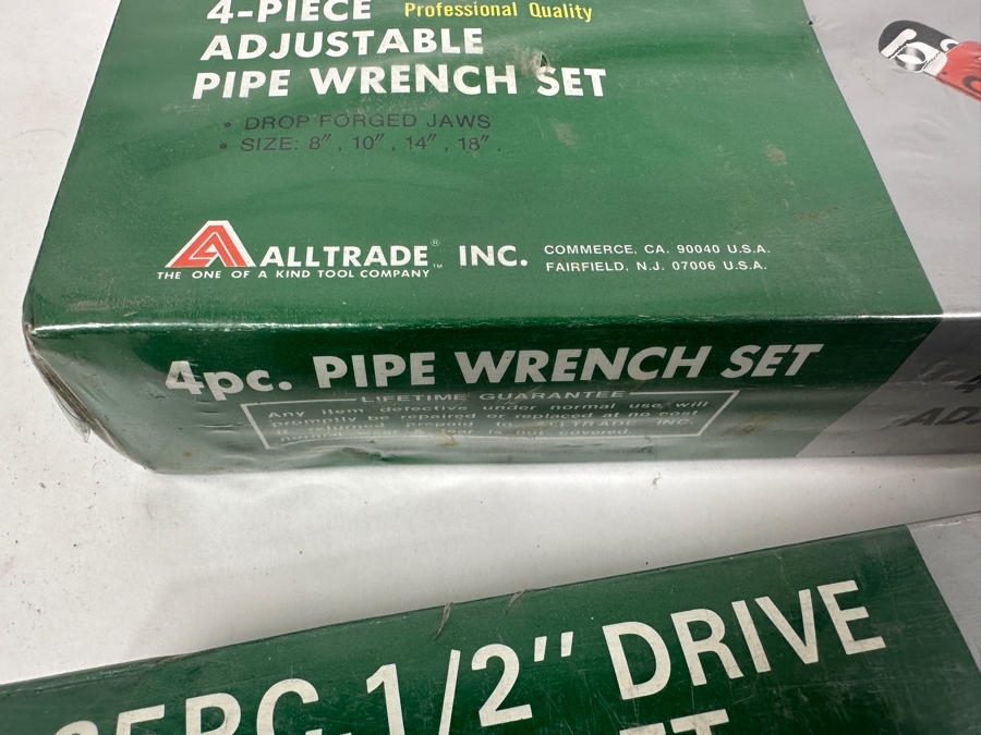 (3) New Alltrade Tool Sets: Flexible Socket Set, Adjustable Pipe Wrench Set And Ratchet Socket Set [Photo 6]