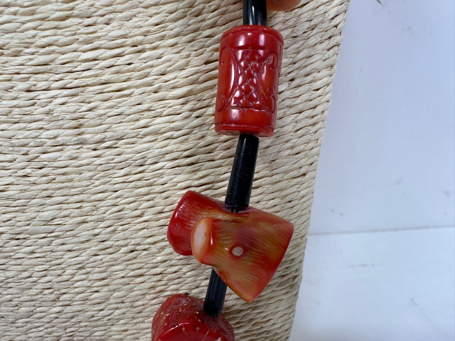 Chunky Red Coral Beaded 24' Necklace [Photo 4]