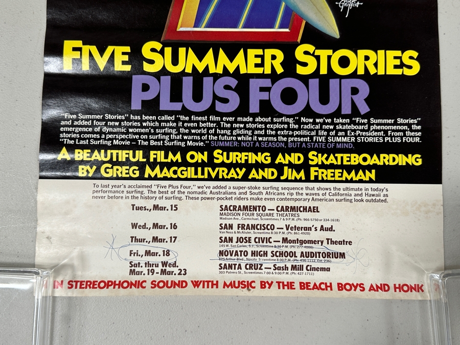 Last Minute Add - Vintage Five Summer Stories Plus Four Surfing Film Poster By Rick Griffin 12' X 21' [Photo 5]