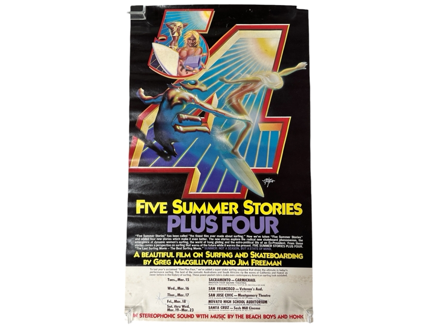 Last Minute Add - Vintage Five Summer Stories Plus Four Surfing Film Poster By Rick Griffin 12' X 21'