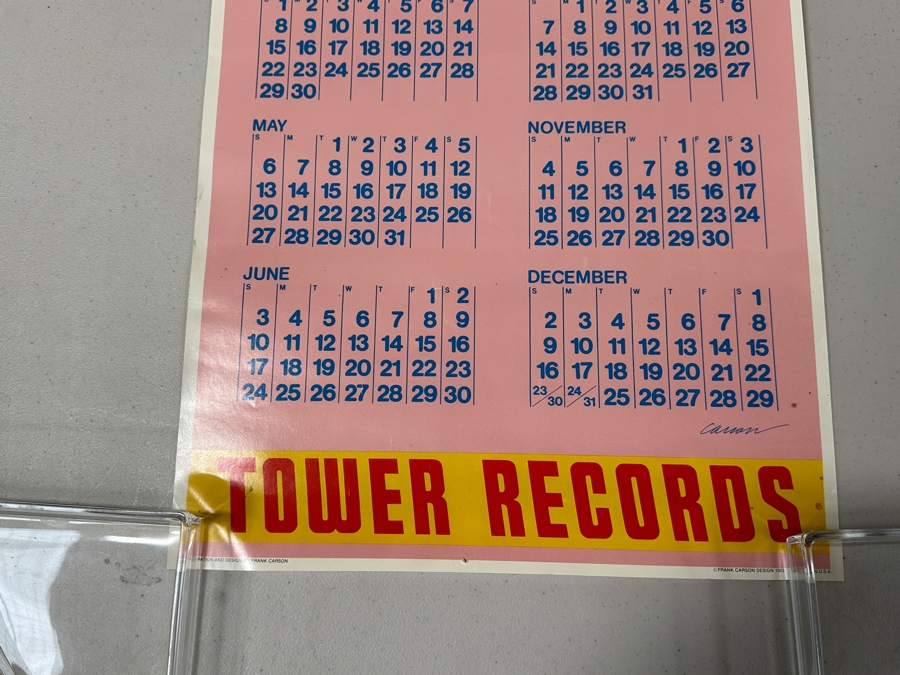Last Minute Add - (3) Tower Records Calendar Posters From 1976, 1984 & 1985 [Photo 8]