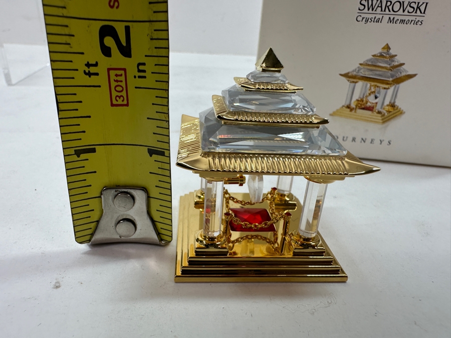 Vintage Swarovski Crystal Memories Journeys Pagoda Exquisite Gold-Tone And Crystal Accents With Original Box 1..75'H [Photo 6]
