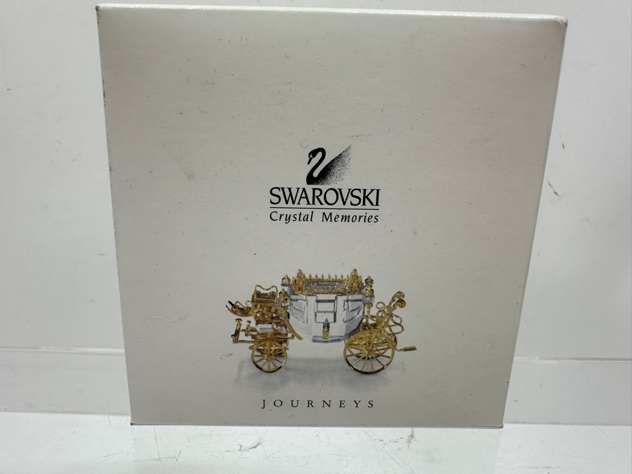 Vintage Swarovski Crystal Carriage Figurine Exquisite Crystal Memories Collection Delicate Gold Accents With Original Box [Photo 5]