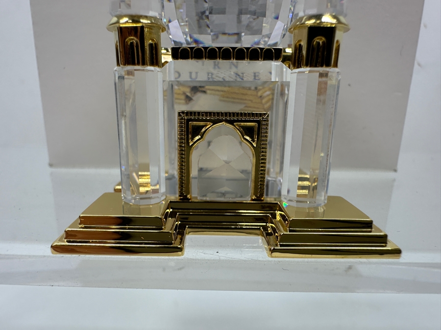 Vintage Swarovski Crystal Taj Mahal Collectible Miniature Figurine With Gold Accents And Original Box [Photo 4]