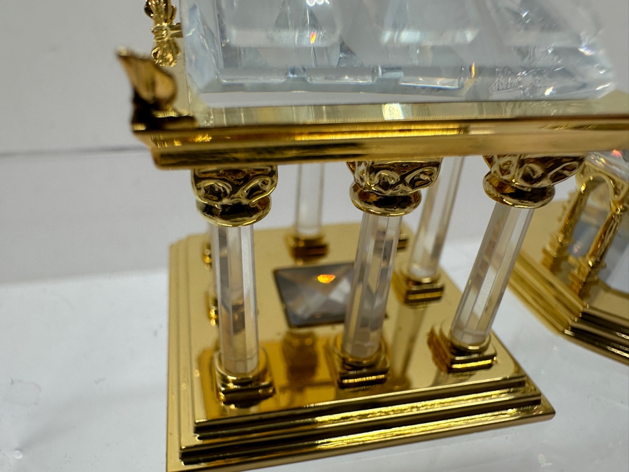 Vintage Swarovski Crystal Miniature Figurines With Gold Accents: Greek Temple, Cathedral And Castle [Photo 6]