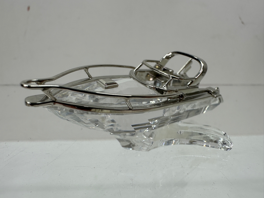 Vintage Swarovski Crystal Memories Miniature Figurine Power Boat With Rhodium-Plated Metal Accents [Photo 2]