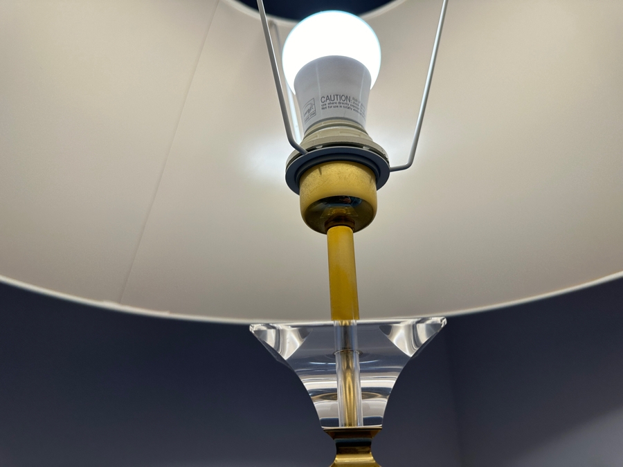 Lucite Table Lamp With Gold Accents 30'H [Photo 7]