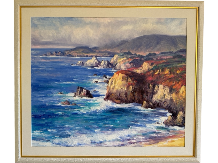 Original Karl Thomas Oil Painting On Canvas Of Big Sur, California 48'W X 40'H Estimate $6,000 [Photo 2]