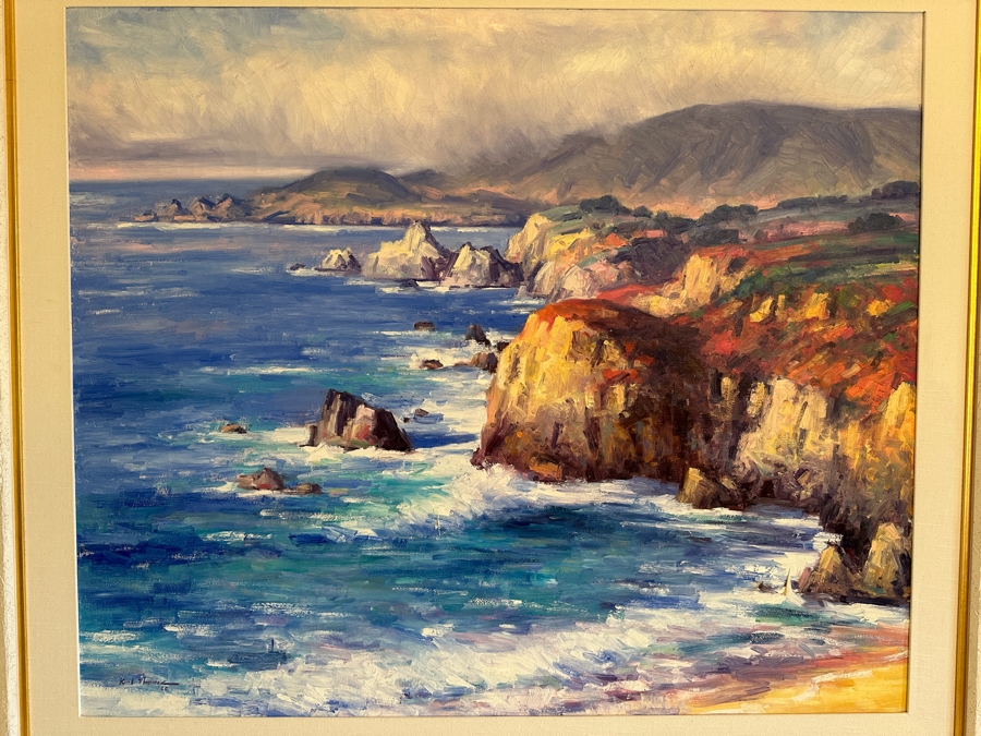 Original Karl Thomas Oil Painting On Canvas Of Big Sur, California 48'W X 40'H Estimate $6,000 [Photo 3]
