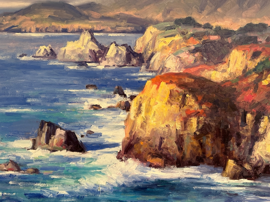 Original Karl Thomas Oil Painting On Canvas Of Big Sur, California 48'W X 40'H Estimate $6,000 [Photo 4]