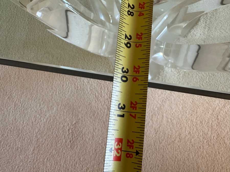 Modernist Lucite Base Coffee Table With Oval Glass Top 60'W X 30'D X 16'H [Photo 14]