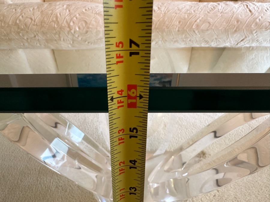 Modernist Lucite Base Coffee Table With Oval Glass Top 60'W X 30'D X 16'H [Photo 15]