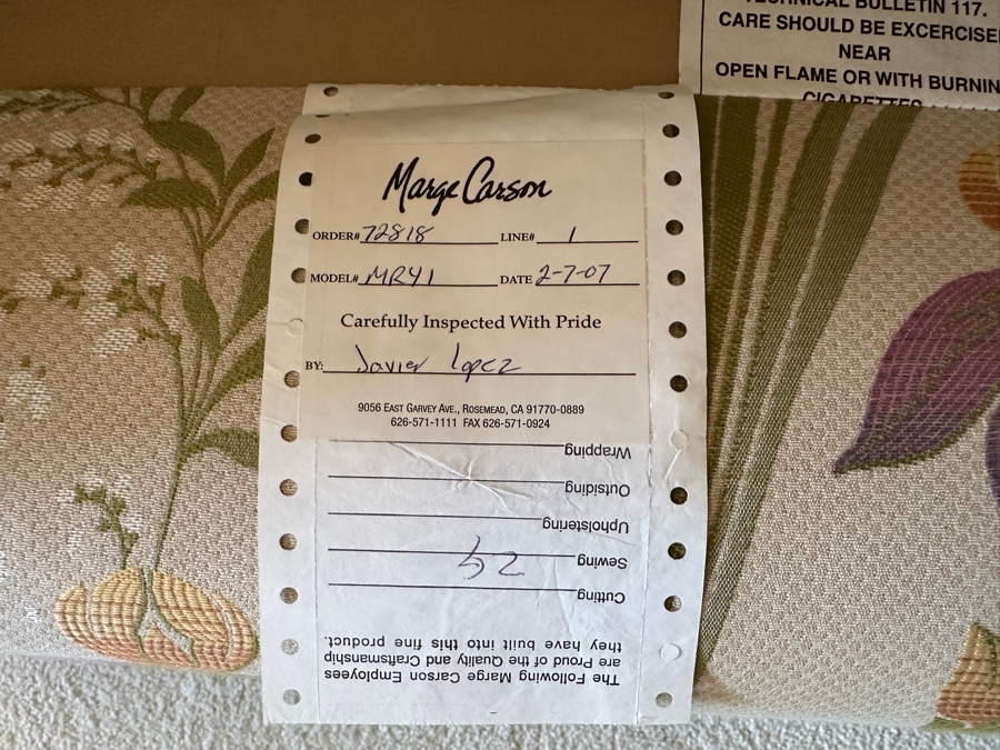 Pair Of Stunning Marge Carson Oversized Upholstered Armchairs 43.5'W X 38'D X 32'H [Photo 9]