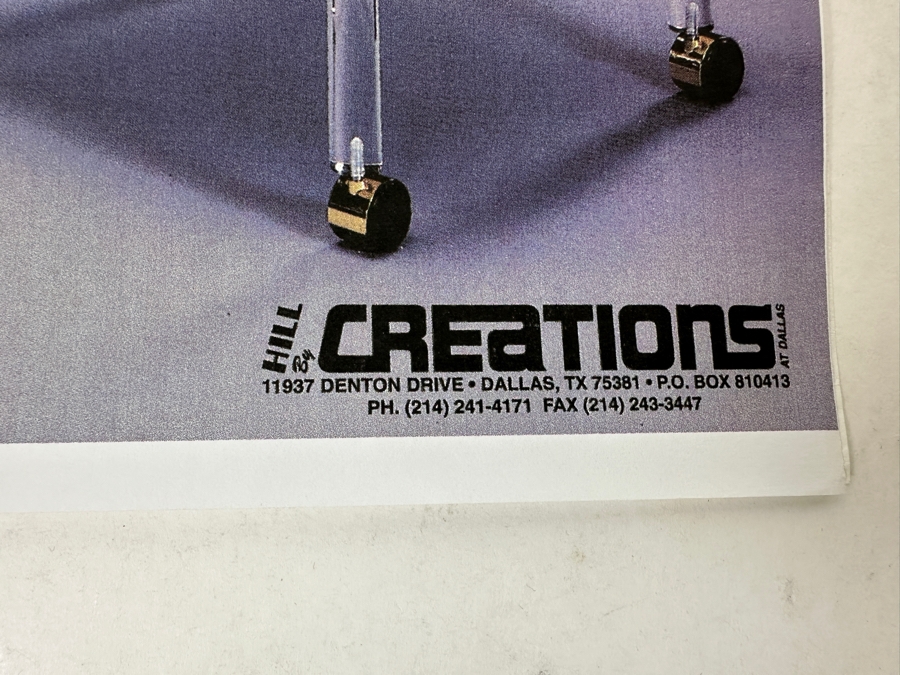 Four Modernist Lucite Chairs On Casters (Creations At Dallas) With Glass Pedestal Round Dining Table 44'R X 28.5'H [Photo 19]