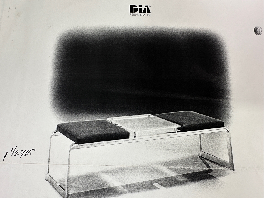 Just Added - Design Institute Of America (DIA) Chrome Island Bench With 2 Cushions 61.5'W X 17'D X 18'H [Photo 13]