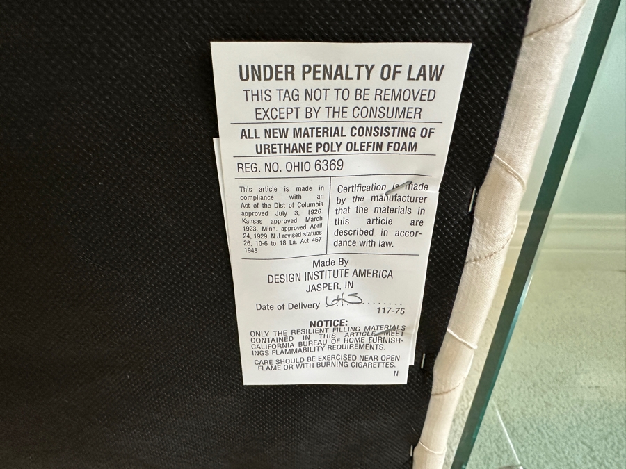 Just Added - Design Institute Of America (DIA) Chrome Island Bench With 2 Cushions 61.5'W X 17'D X 18'H [Photo 7]